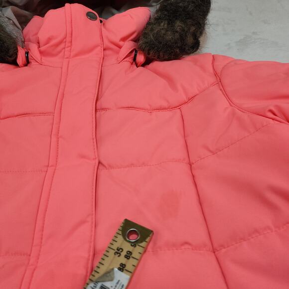 Columbia Puffer Jacket Womens Medium Neon Pink Florescent Hood Coral Pink - Picture 13 of 16